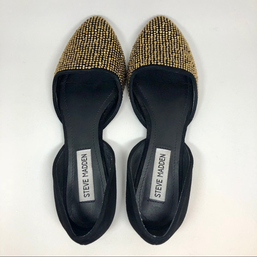 Steve Madden Vamp Flats - Black/Gold